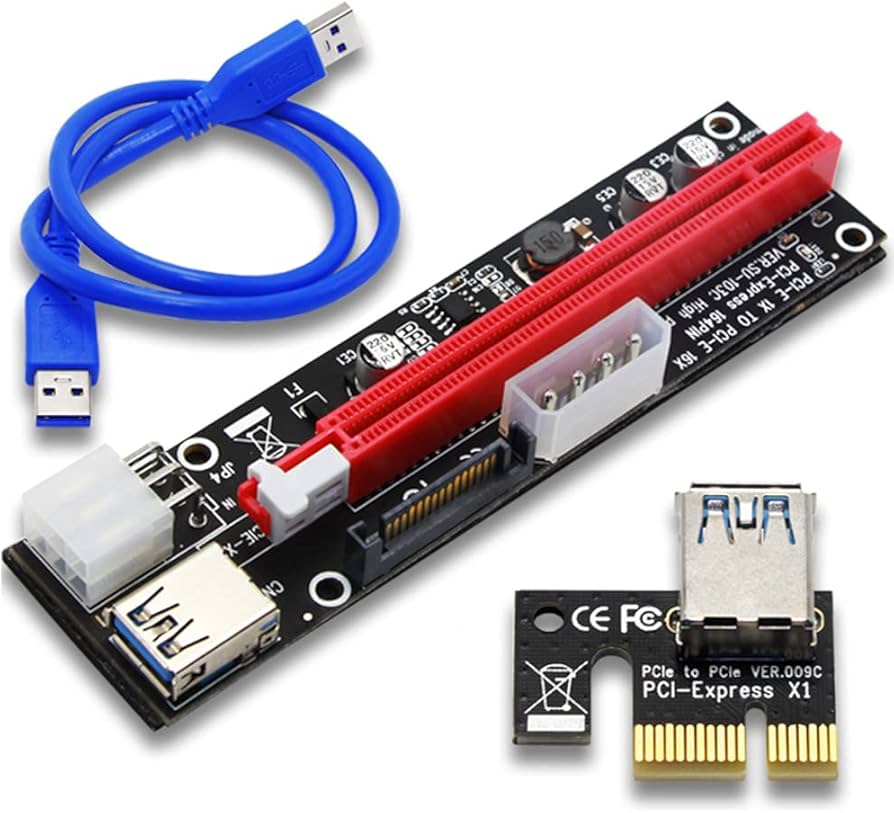 PCI-E Express X1 to Dual PCI Riser Card with USB Port