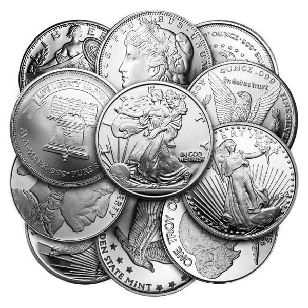 Buy 1 oz Silver Coins - Free Storage