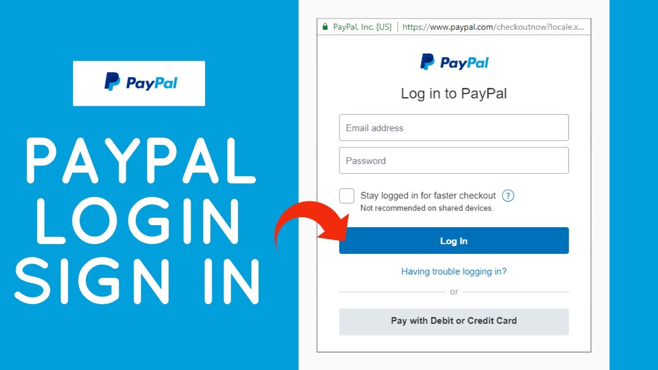 Log in to your PayPal account