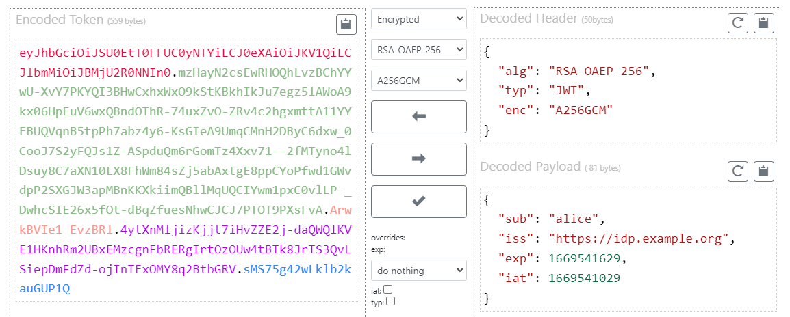 Signing and Encrypting with JSON Web Tokens |