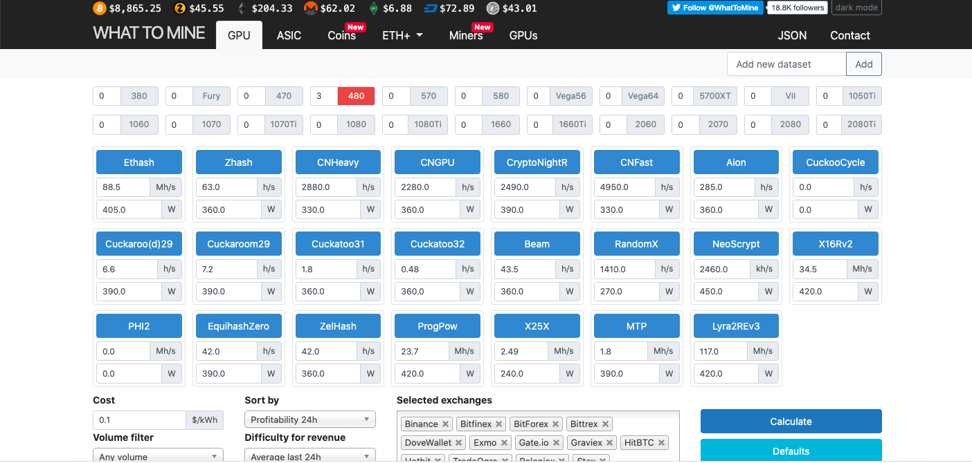 Profitability Calculator | NiceHash