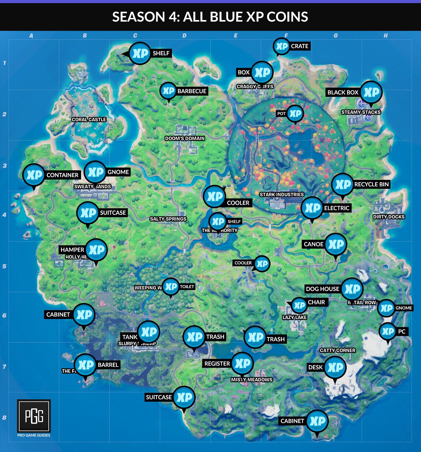 Fortnite: All Season 5 Week 15 XP Coin Locations