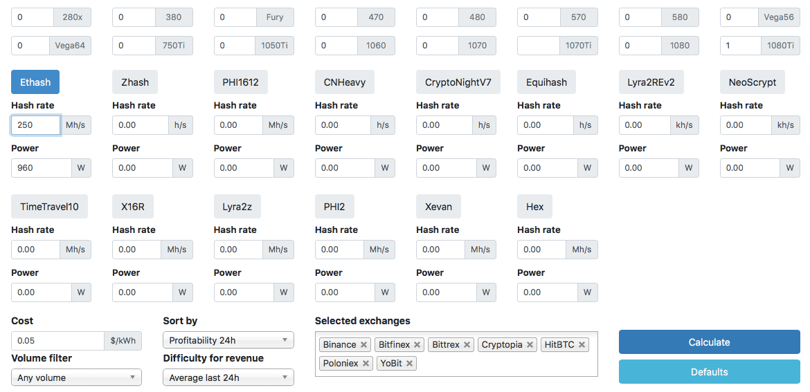 NVIDIA GeForce GTX Ti mining profit calculator - WhatToMine