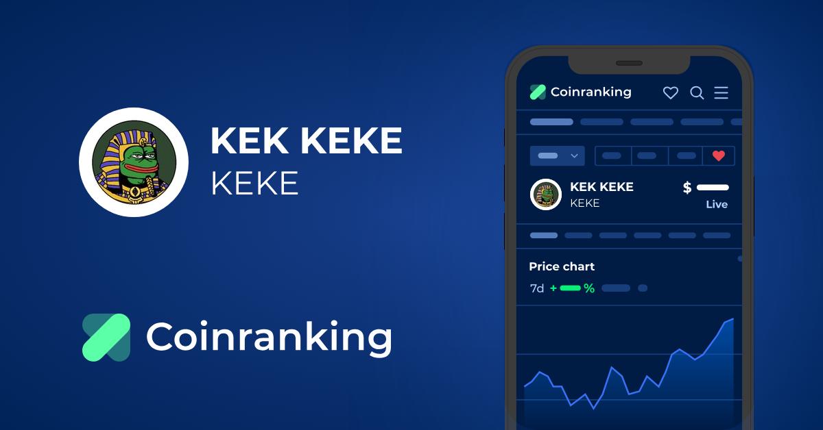 KEK KEKE Price Today - KEKE to US dollar Live - Crypto | Coinranking