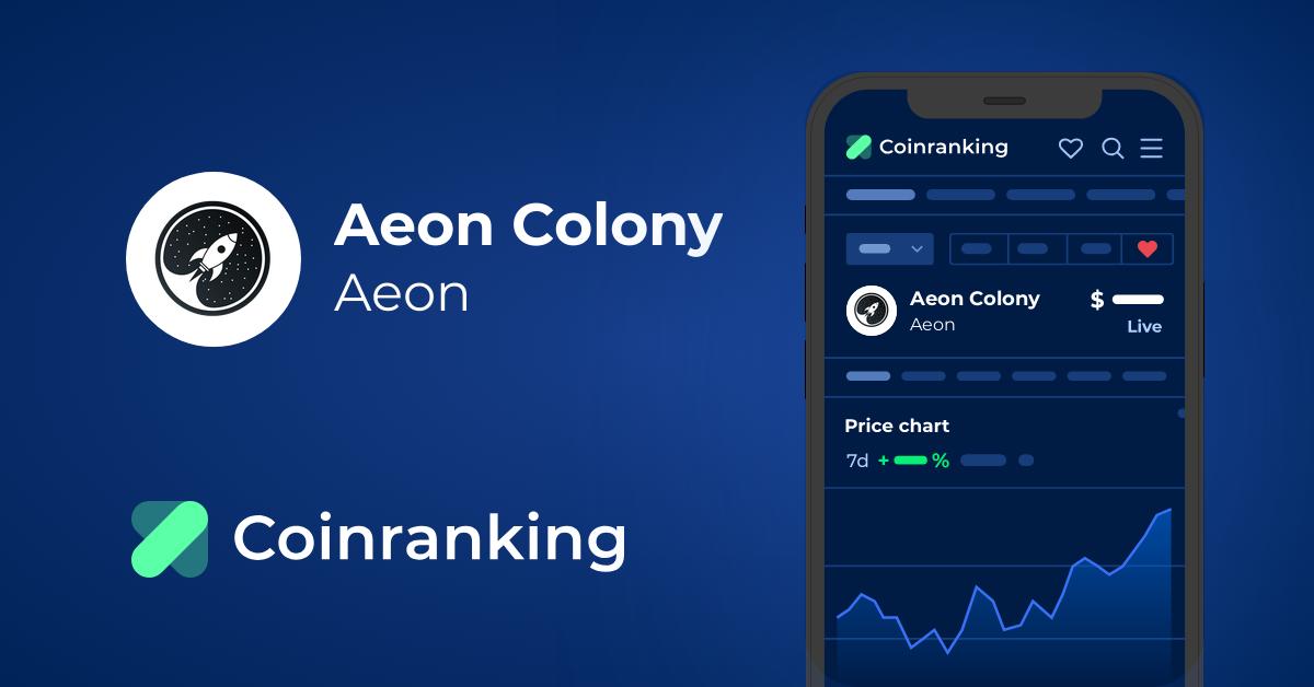 Aeon price now, Live AEON price, marketcap, chart, and info | CoinCarp