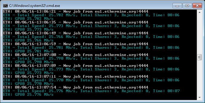 Mining hashrate of Sapphire NITRO+ AMD Radeon RX 8GB