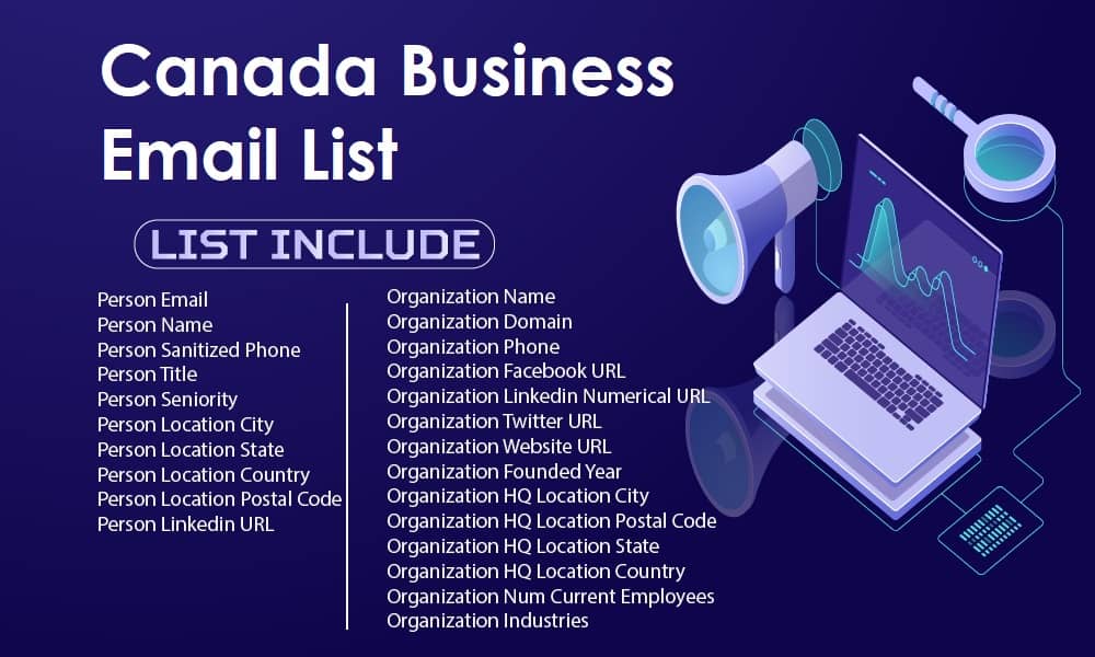 Canada Business Email List - Canada Email List - BizProspex