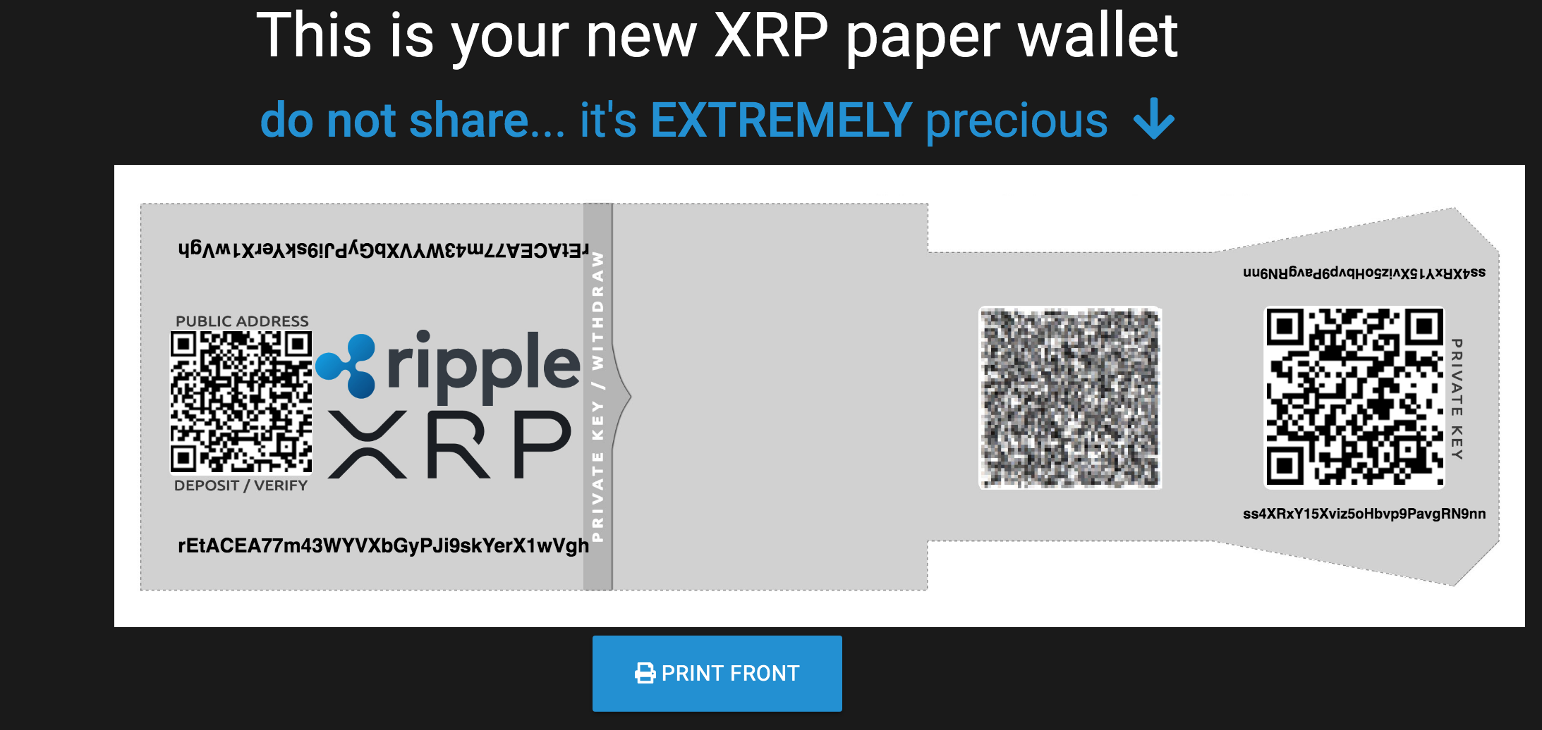 Private keys - onXRP