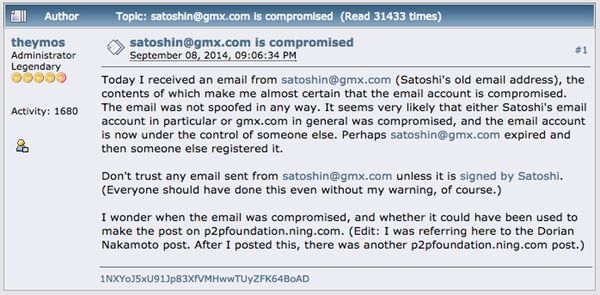 Satoshi Nakamoto's Last Email Reveals Bitcoin Creator's Thoughts