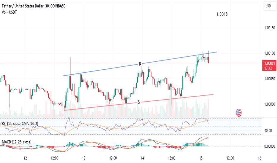 Tether Price Chart — USDT USD — TradingView