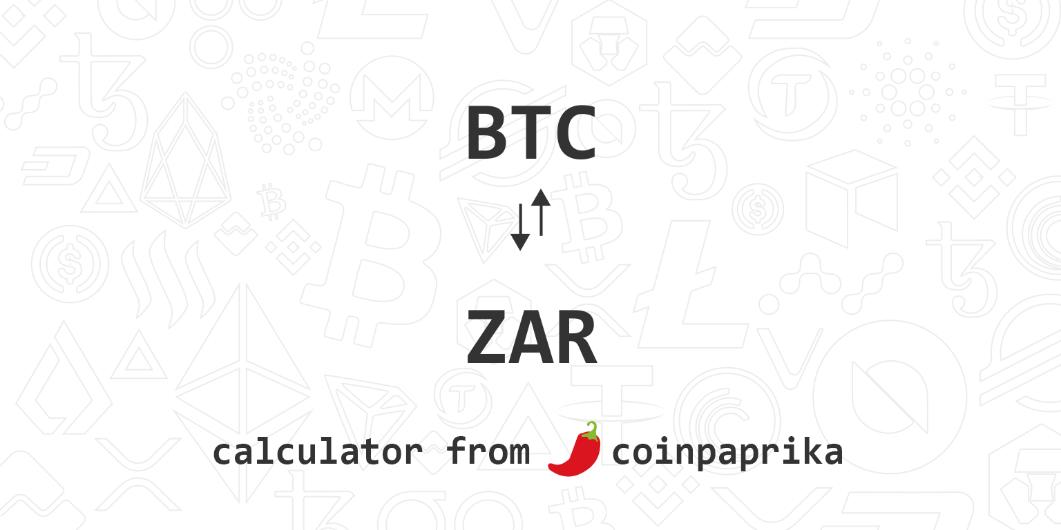 5 Bitcoin to South African Rand, Convert 5 BTC in ZAR