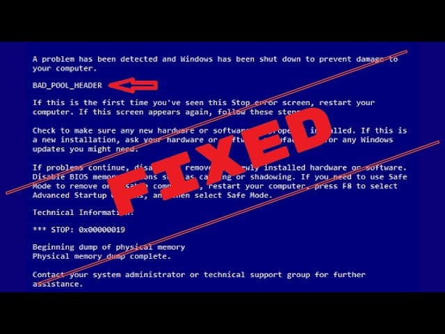 Complete Guide to Fix Bad Pool Header BSOD In Windows 10/8/7 [Solved]