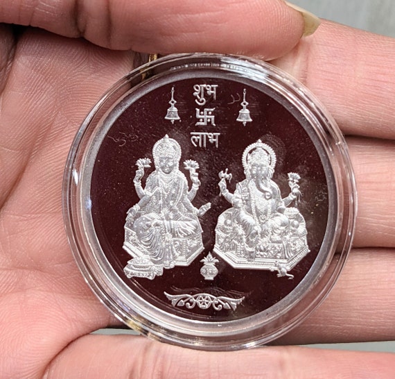 Silver Coin - Ganesh And Lakshmi - Hari Jewellers