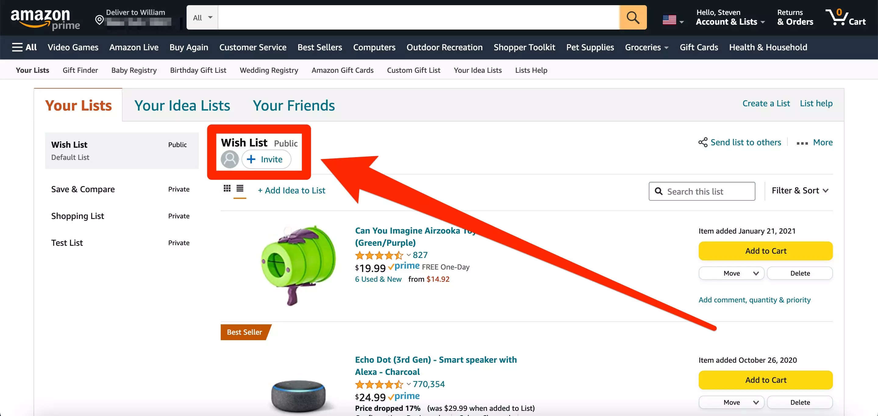 How to share your Amazon Wish List