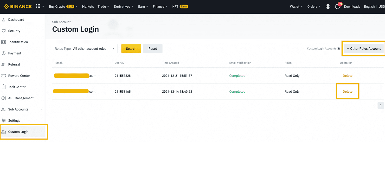 Binance Spot Test Network