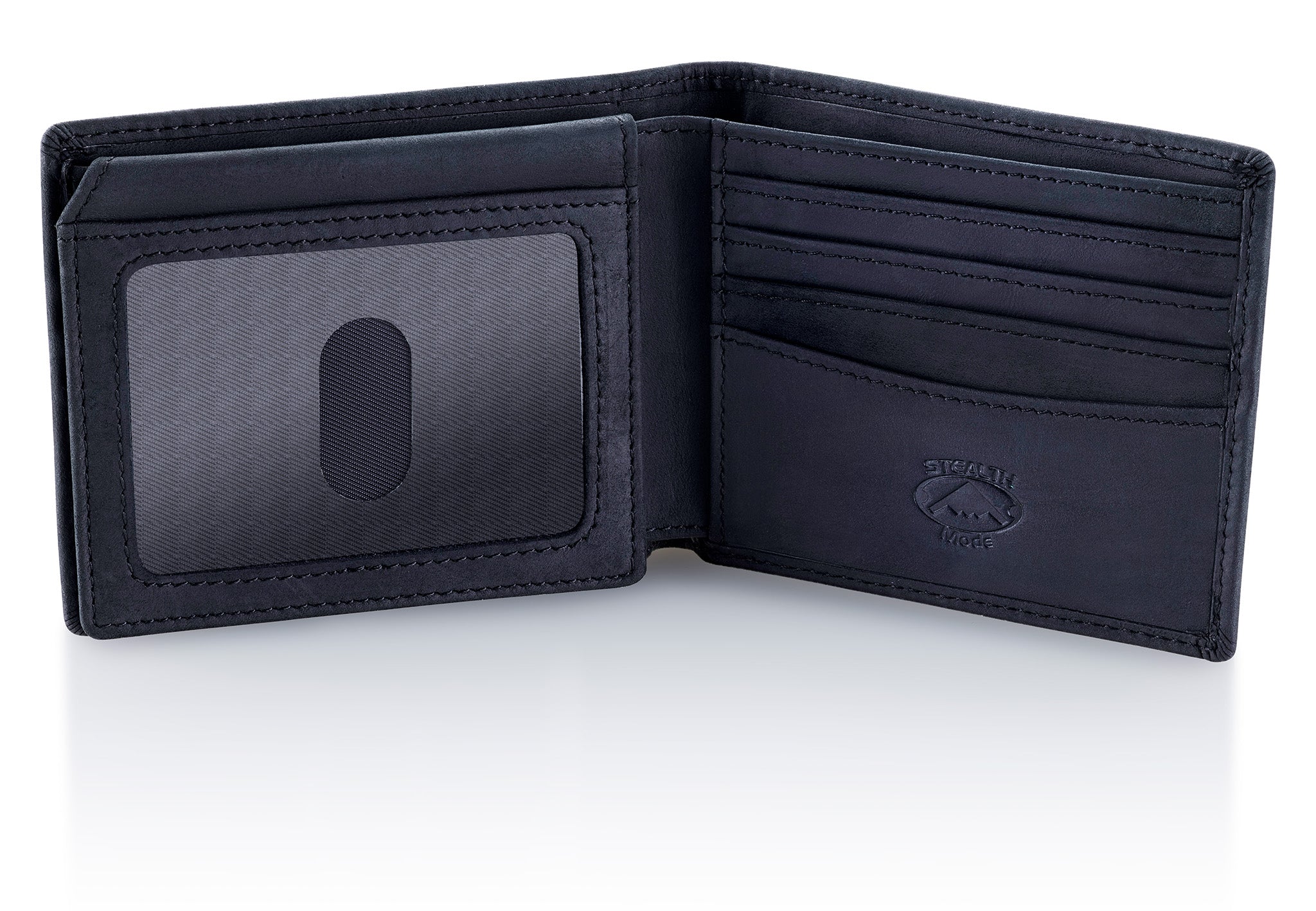 Mens Bifold Wallet with RFID and ID Window on Back