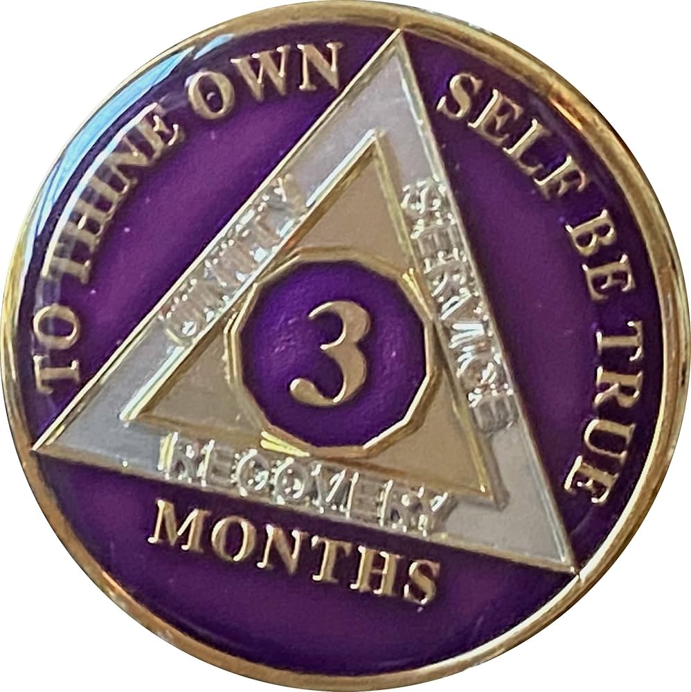 Three Years Sober sobriety coin – The Achieve Mint