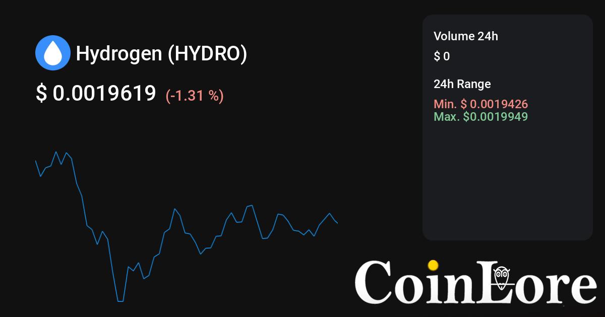 Hydro Price Today - HYDRO Coin Price Chart & Crypto Market Cap