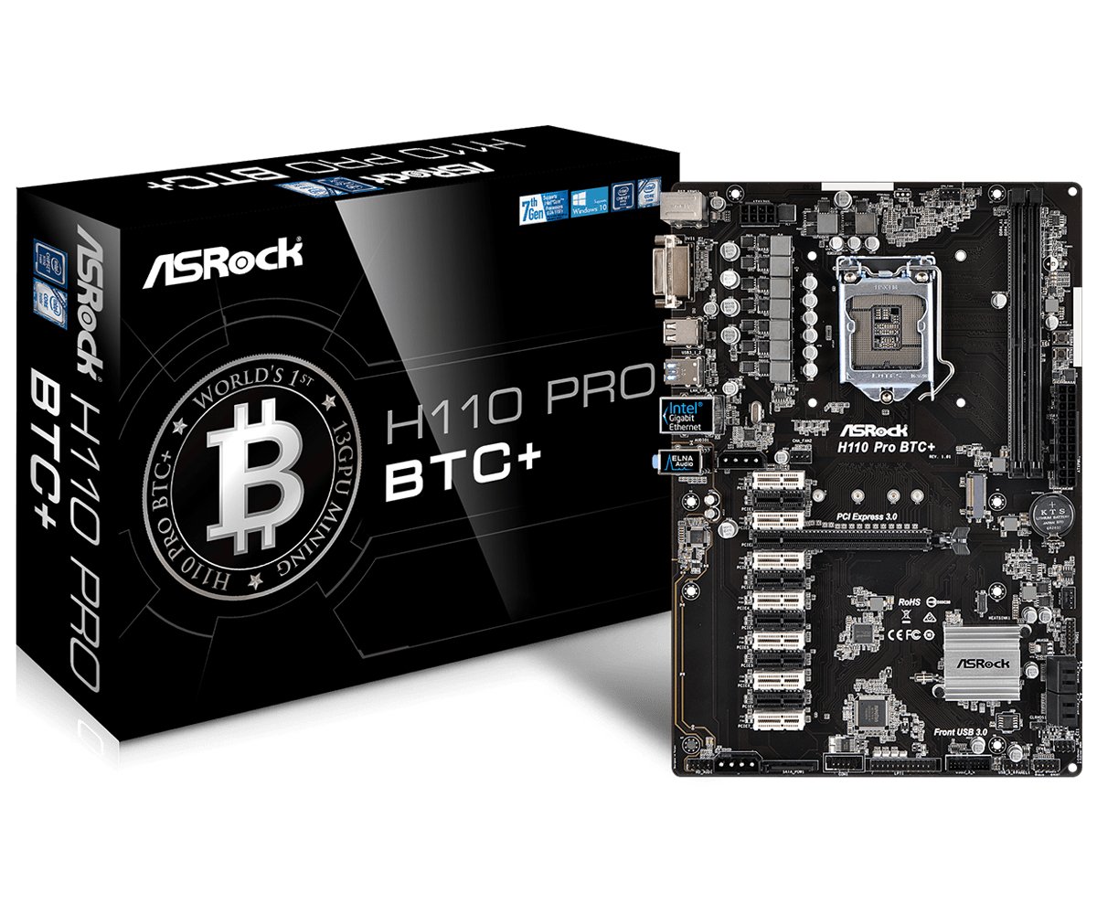ASRock H Pro BTC+ Mining Motherboard with 13 PCI Express Slots Used – Thriftking Computer