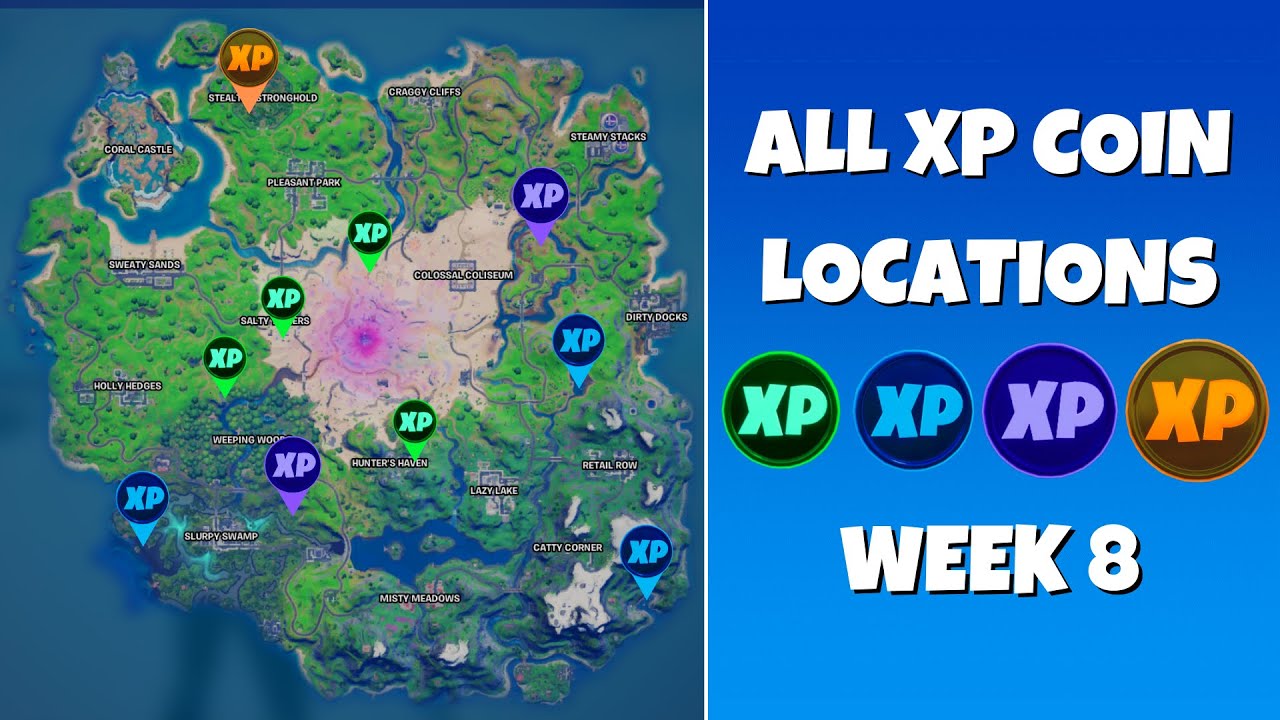 Fortnite Chapter 2 | Season 5 | Week 8 XP Coins Locations - Pro Game Guides