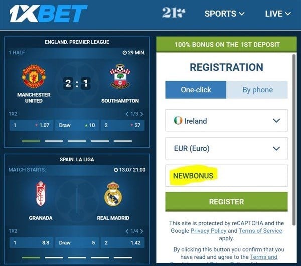 1xBet Promo Code 1XBIG | Vip Bonus €/$ 