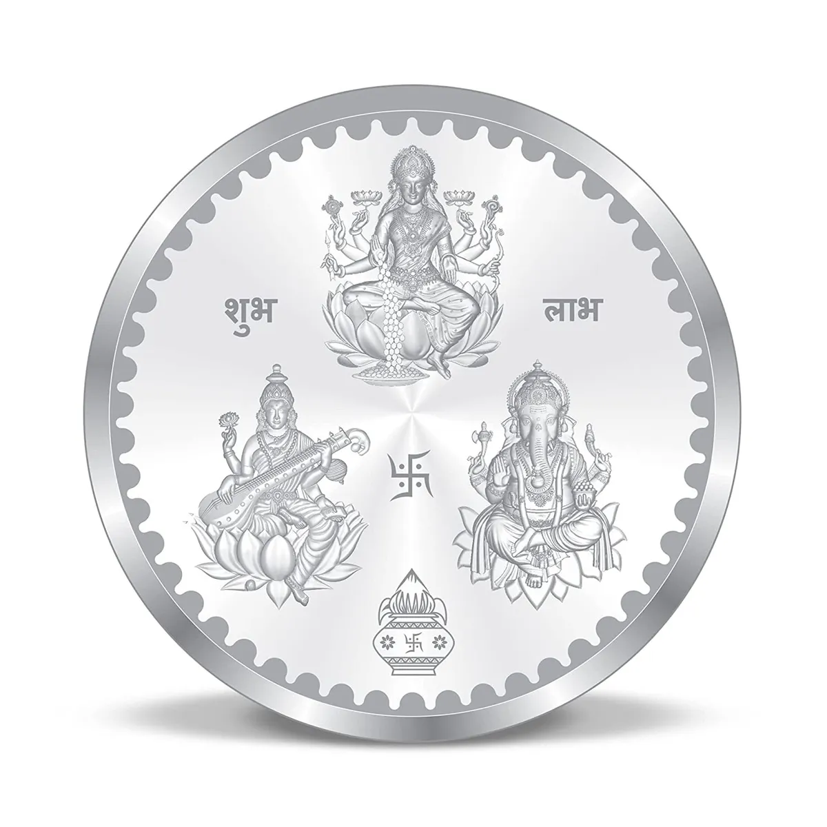 Laxmi Ganesh Coin Sterling Silver - Jyoti Jewellers