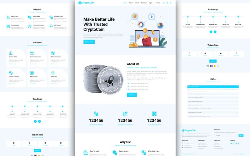 CryptoCoin – Free Bootstrap 5 Cryptocurrency Website Template