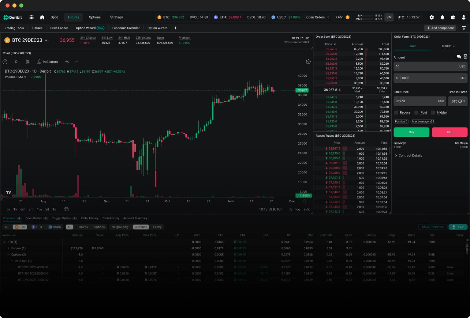 Deribit Exchange live Markets and Listings | cryptolove.fun