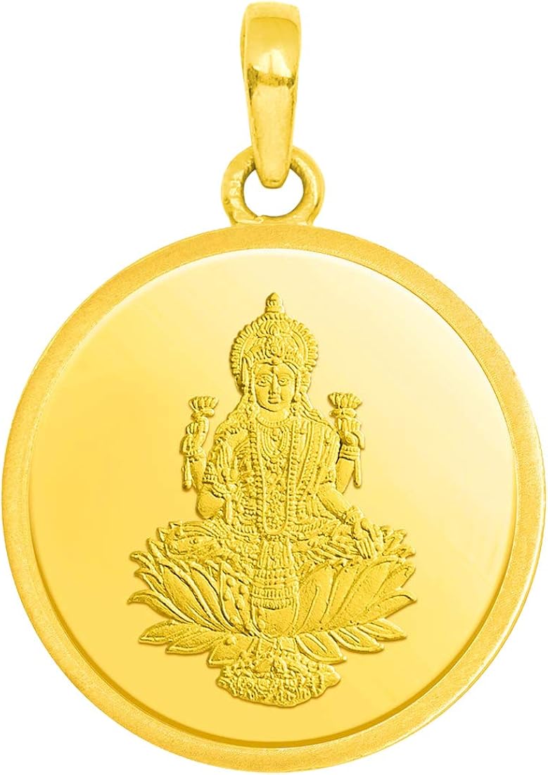 Alluring 22k Goddess Lakshmi Pendant 5 gm| PC Chandra Gold Coin Pendants