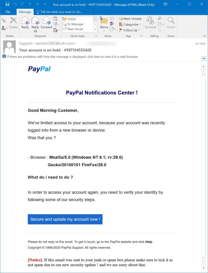 Recognize Suspicious Activity | PayPal LC