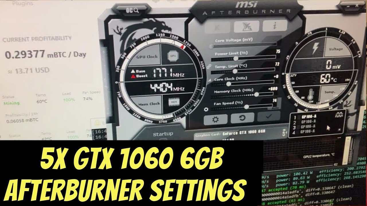 GTX 6GB Mining Settings