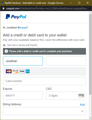 Paypal Pro Integration: Customers unable to pay using Amex (American Express) card