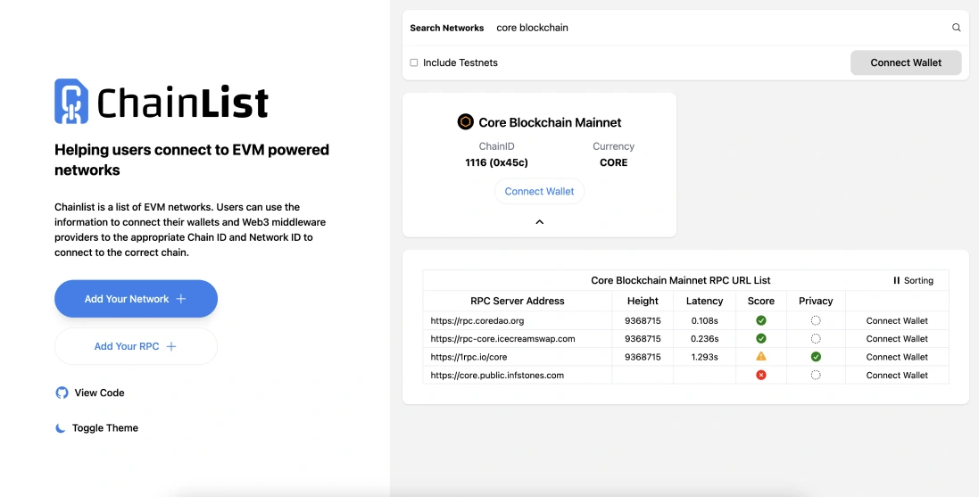 Add CORE to MetaMask | cryptolove.fun