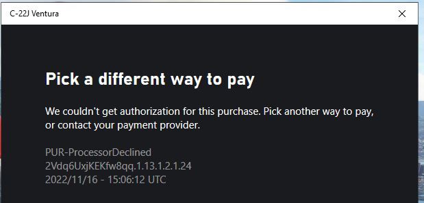 Microsoft Payment couldn't be authorized! - PayPal Community