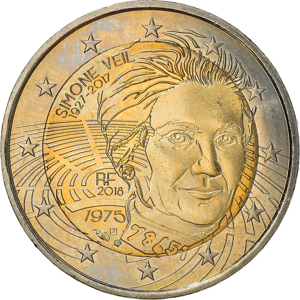 France Simone Veil 2 Euro Coin - NumizMarket