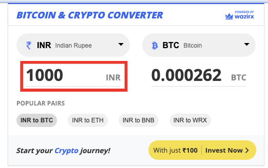 Convert 10 BTC to INR - Bitcoin to Indian Rupee Converter | CoinCodex