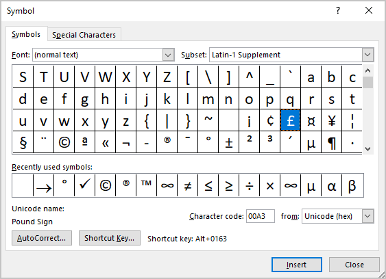 Currency Symbols - Unicode characters from U+20A0 to U+20B8