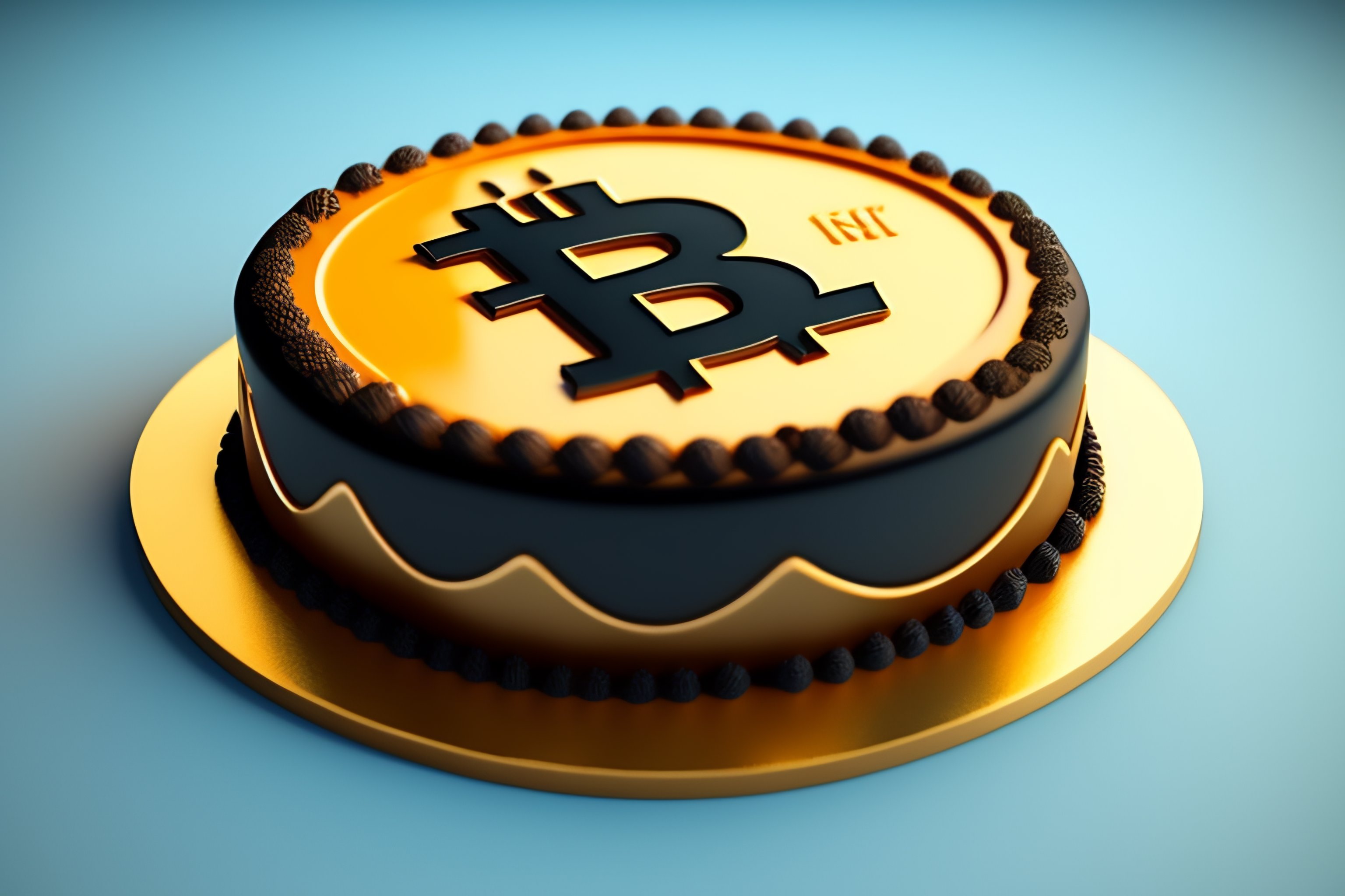 Bitcoin Cake Gold – Creme Castle