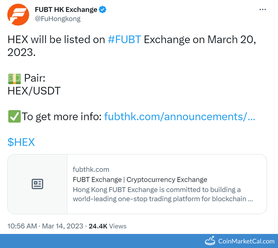 FUBT trade volume and market listings | CoinMarketCap