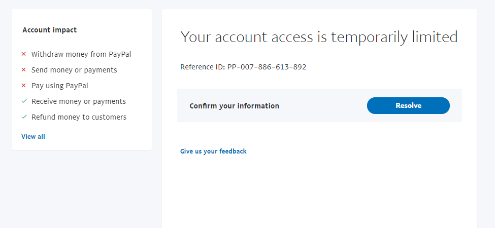 How do I remove a limitation from my account? | PayPal US