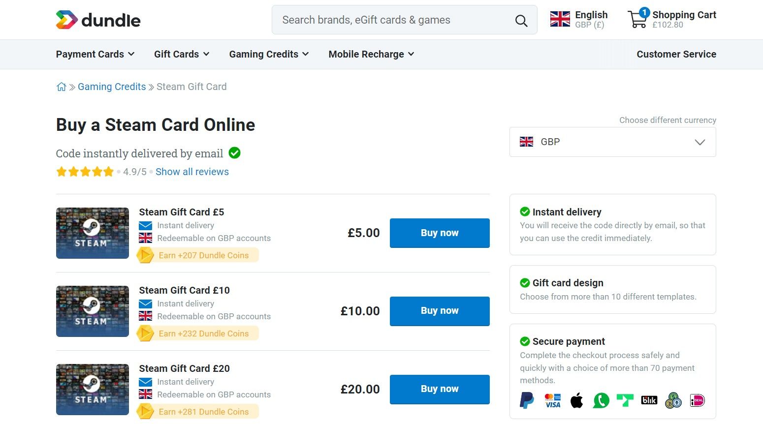 Steam Gift Card UK | Buy your Steam Card from £5 | cryptolove.fun