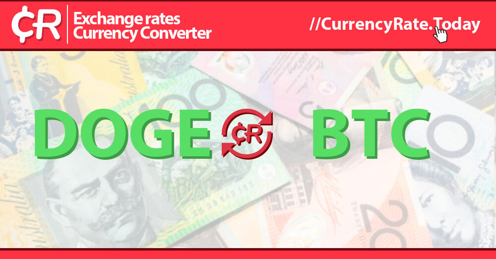 DogeCoin DOGE: Currency Exchange Rates Table