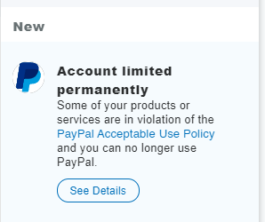 PayPal Account Permanently Limited - OzBargain Forums