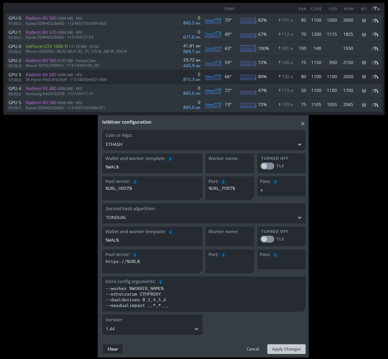 GTX Ti Mining Settings and Hashrate