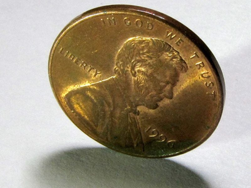 Phys. Rev. E 48, () - Probability of a tossed coin landing on edge