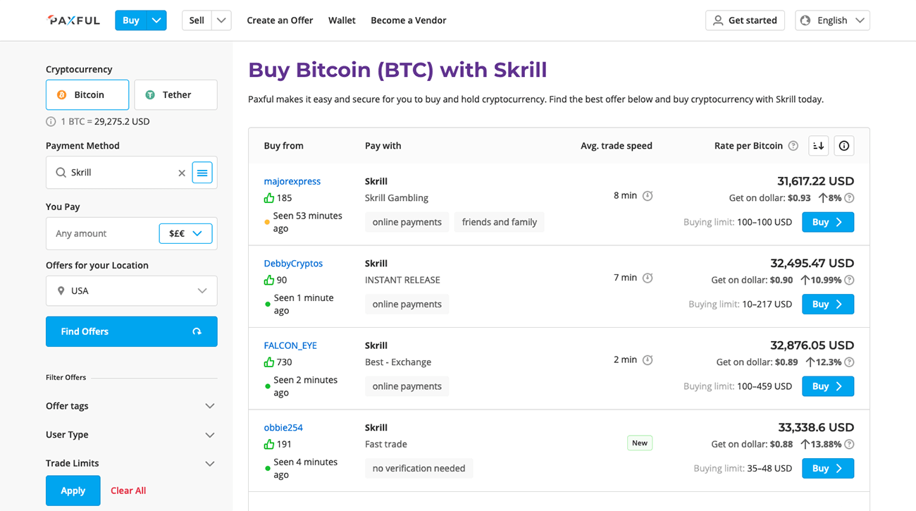 Instantly buy crypto­­currency from a trusted e-wallet | Skrill