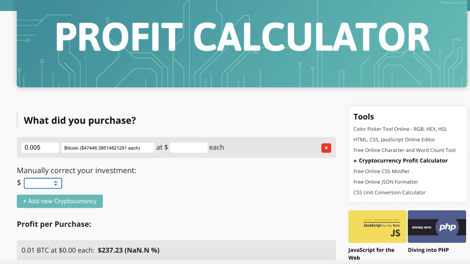 Crypto Profit Calculator | CoinCodex