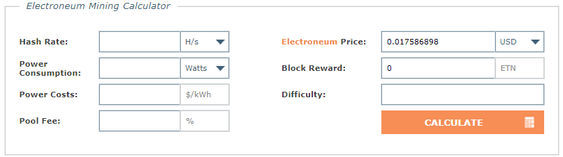 Bytecoin (BCN) mining profitability calculator