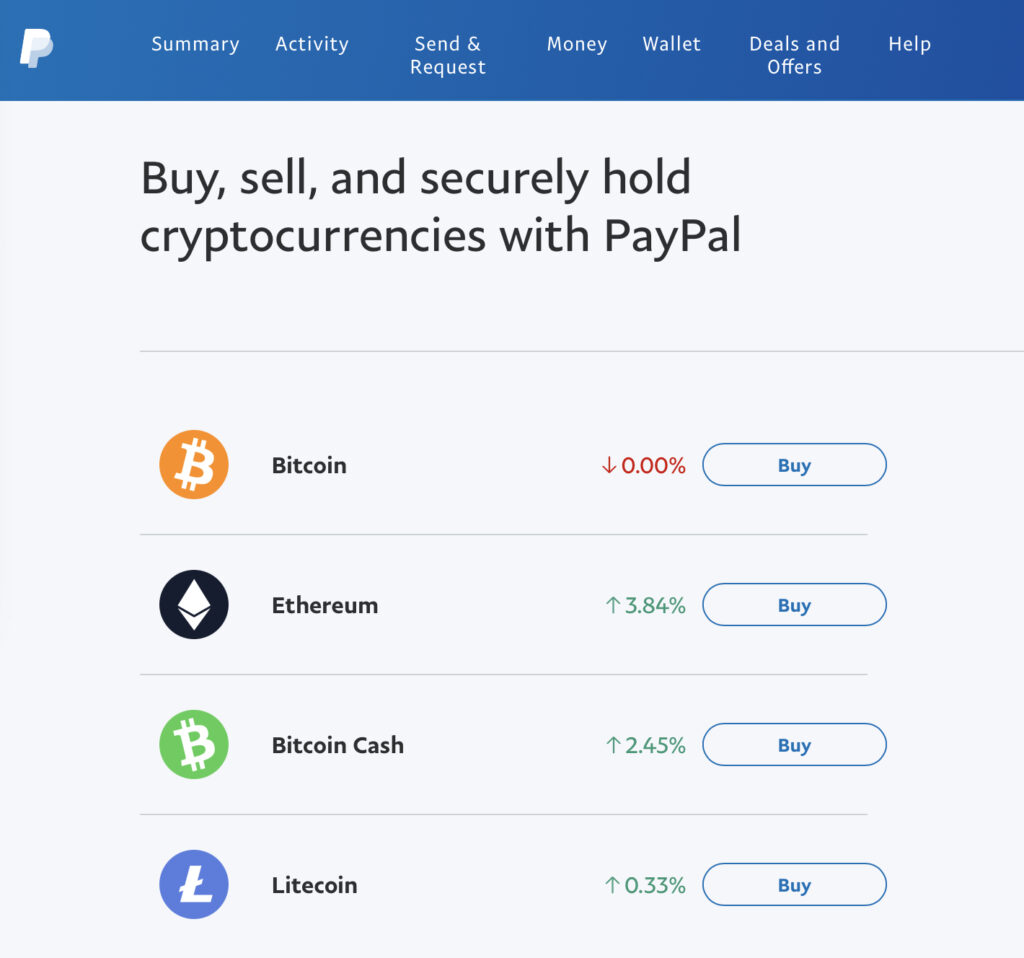 Crypto | Buy Sell & Hold | PayPal LU