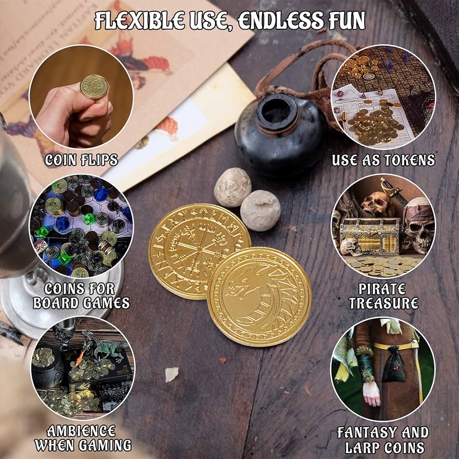 CZYY DND Fantasy Coins 50 Antique Gold Metal Treasure India | Ubuy